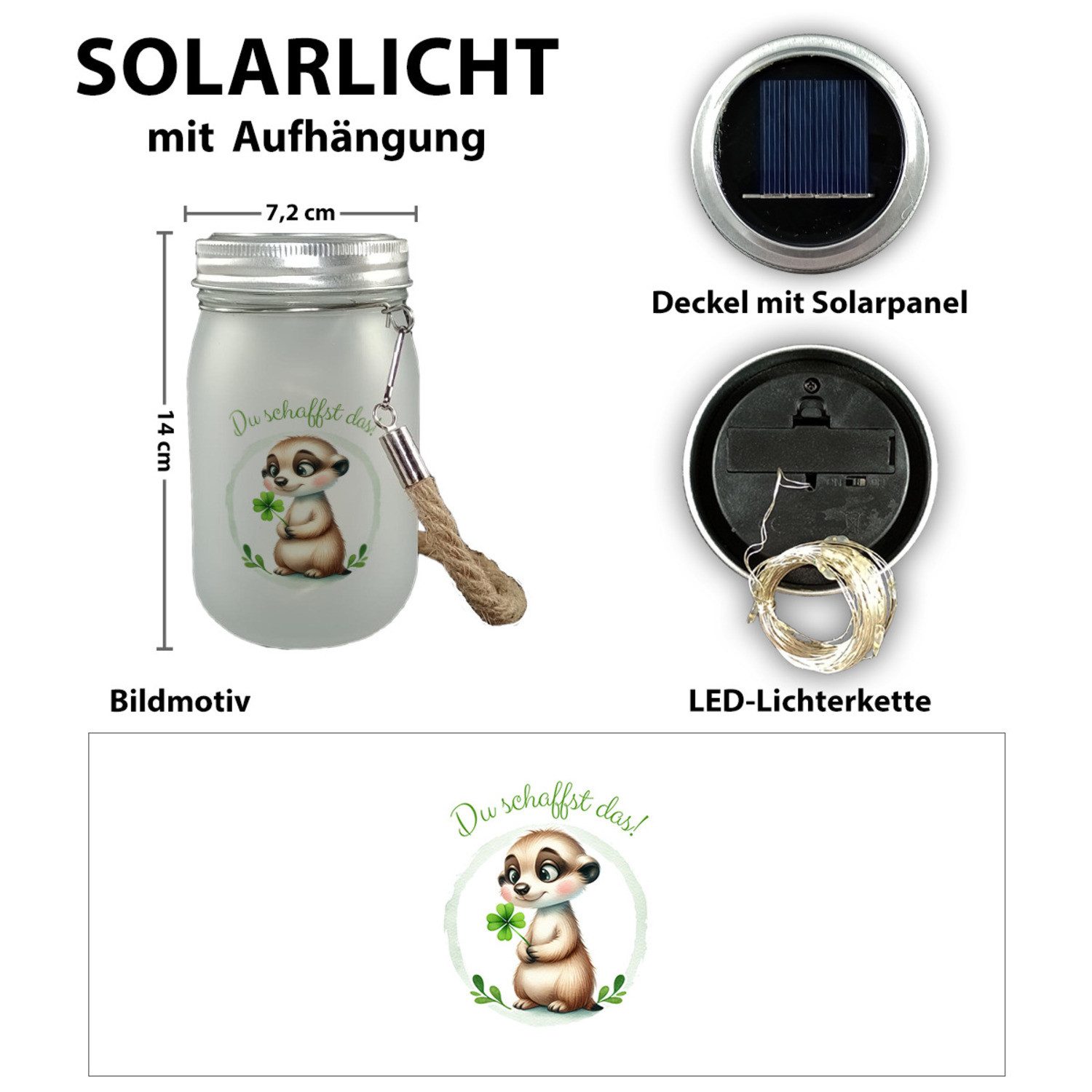 speecheese Dekolicht Erdmännchen mit Kleeblatt Solarlicht günstig online kaufen