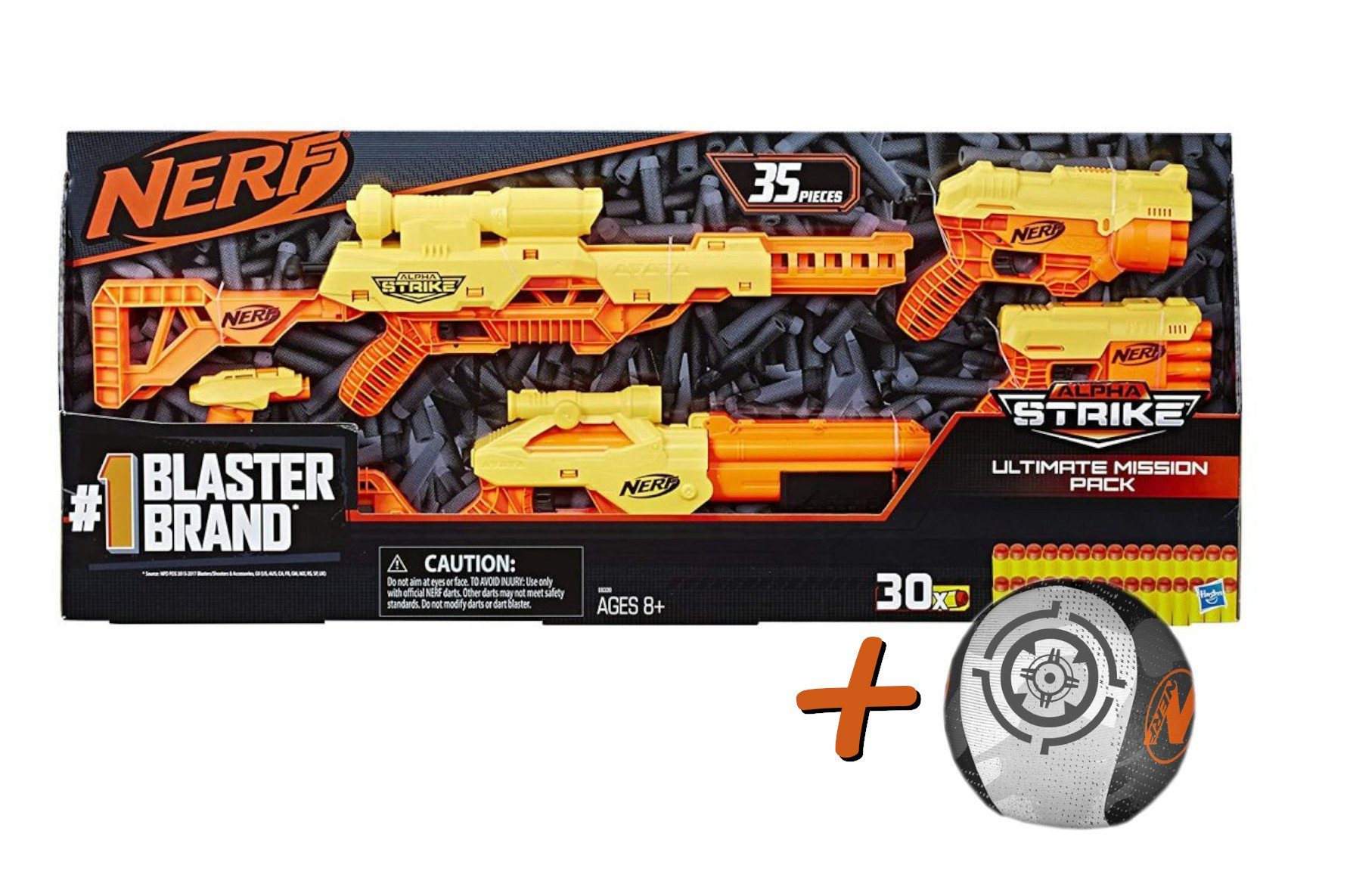 Hasbro Blaster NERF - Alpha Strike »Ultimate Mission Pack« + Neopren Wasserspaßball