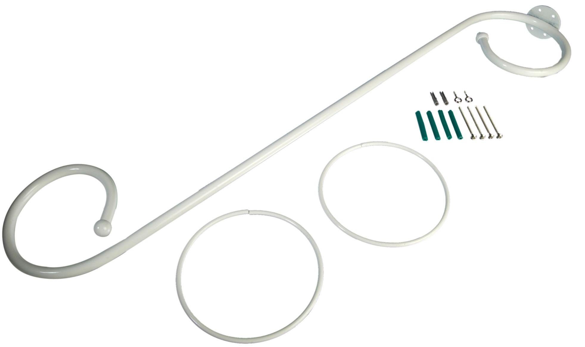 Liedeco Gardinenstange Baldachingarnitur, Ø 12 mm, 1-läufig, Fixmaß, mit Bohren, verschraubt, Metall