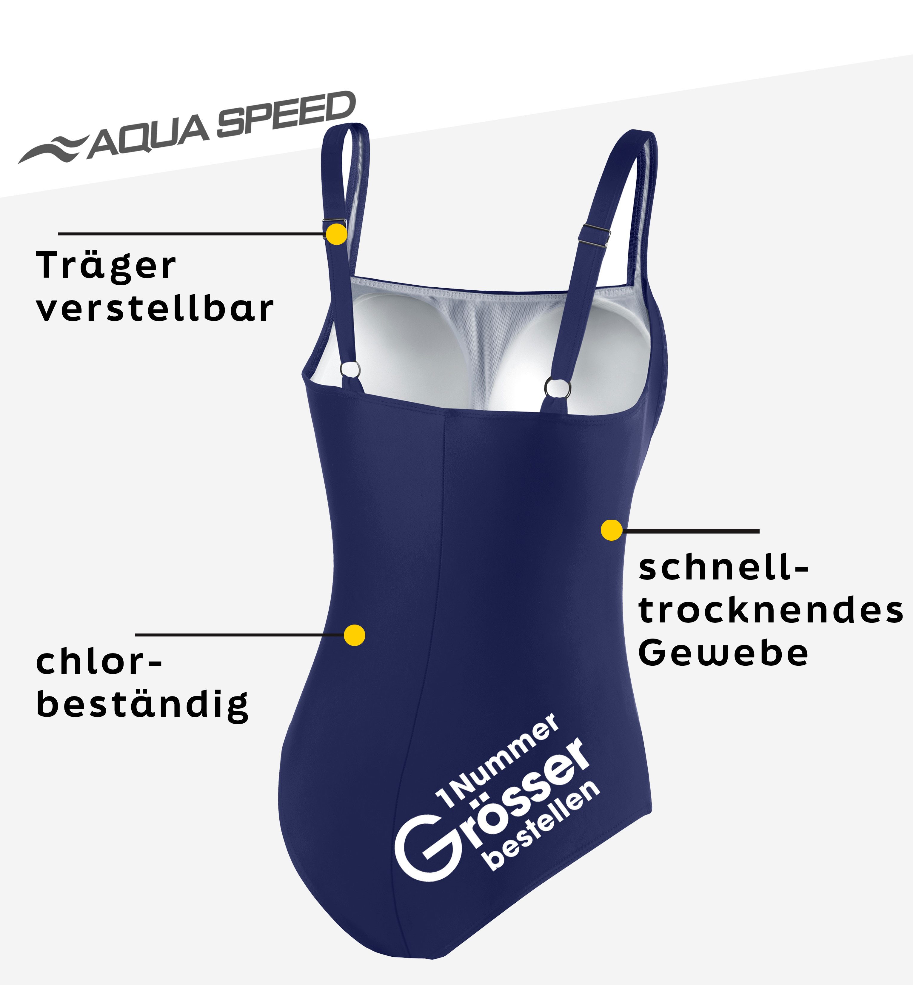 Aqua Speed Badeanzug Vera Badeanzug für SchwimmerInnen - sportlich & jugendlich (Stylisher Badeanzug für SportlerInnen)