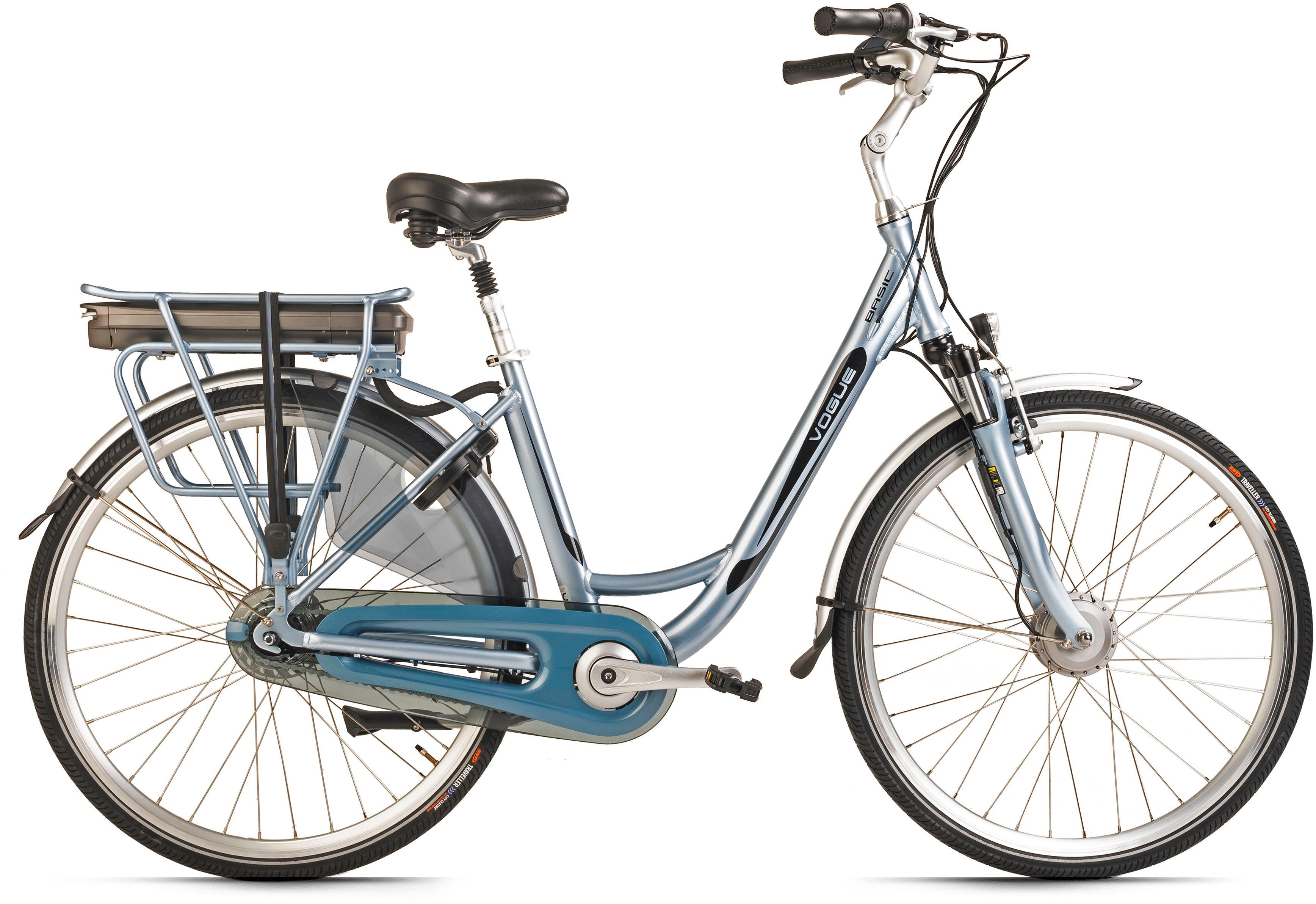 VOGUE BIKE E-Bike Basic, 7 Gang Shimano Nexus Schaltwerk, Nabenschaltung,  Frontmotor, 468 Wh Akku, SHIMANO Nexus 7-Gang-Nabenschaltung, mit Freilauf