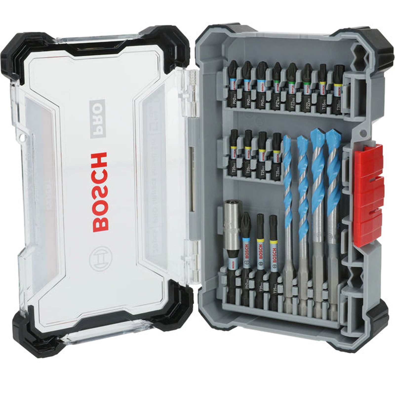 BOSCH Bit-Set Bosch PRO Impact Schrauberbits und Multi Construction Bohrer Mixed Set