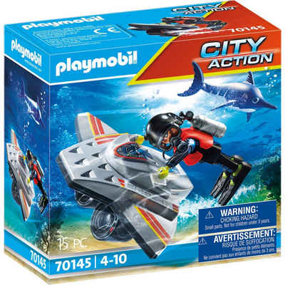 Playmobil® Konstruktionsspielsteine City Action Seenot: Tauchscooter im Rettungseinsatz