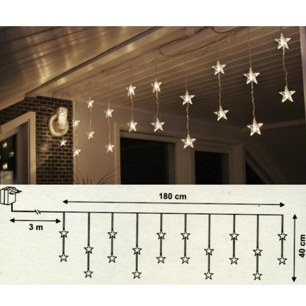 STAR TRADING LED-Lichtervorhang 2006-63 LED Lichtervorhang 20 Sterne 180x40 günstig online kaufen
