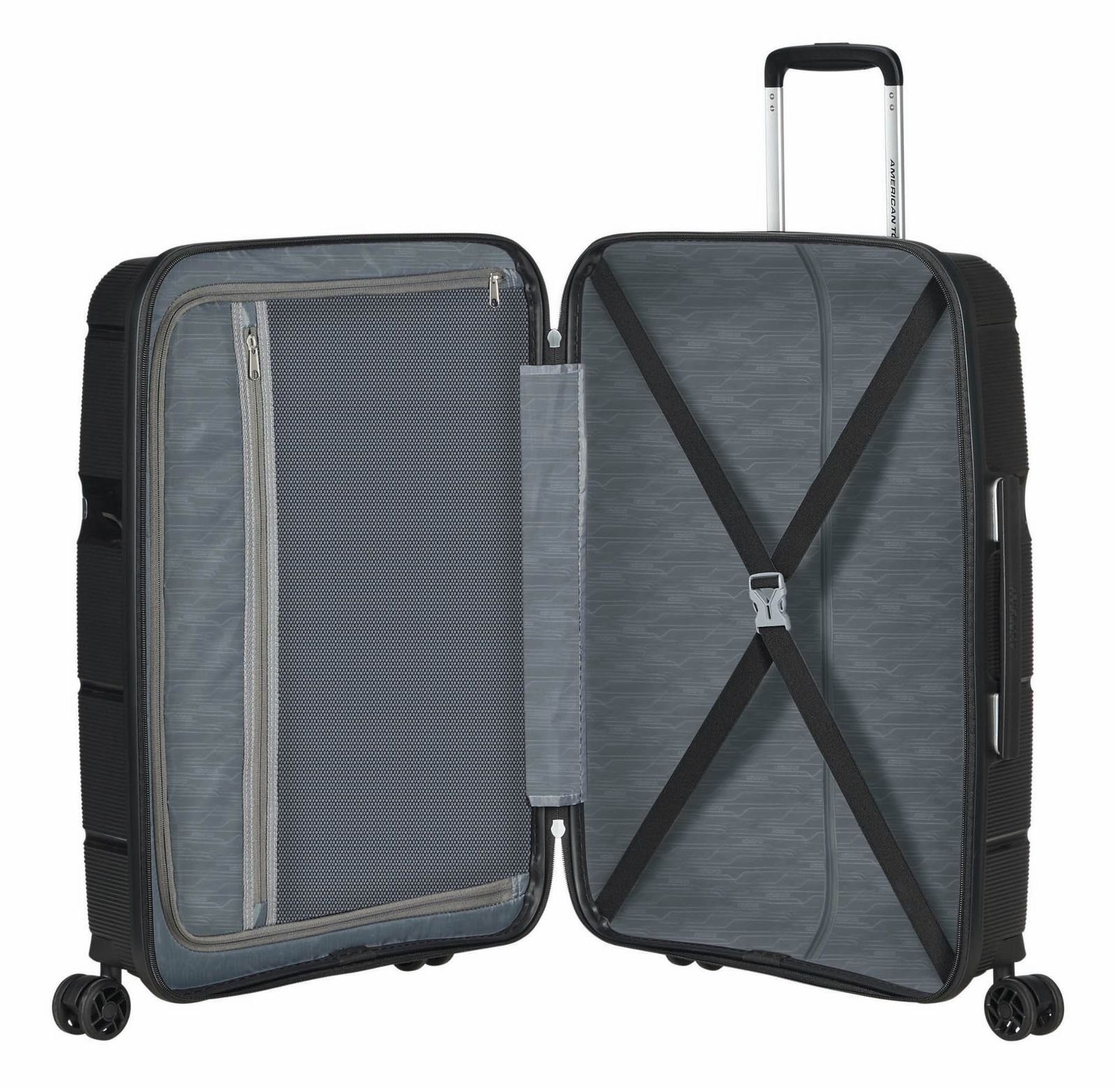 Black Vivid Tourister® Rollen 4 Hartschalen-Trolley Linex, American