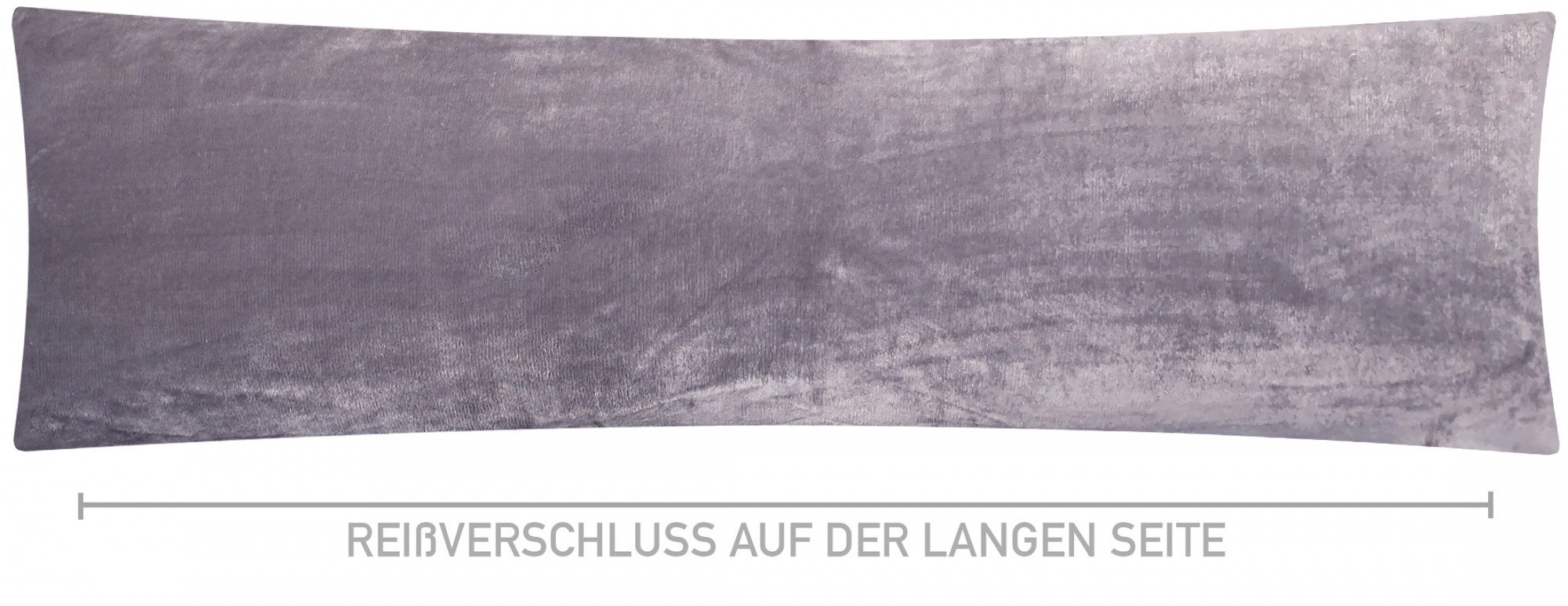Heubergshop Seitenschläferkissenbezug, (2 Stück), 40x145cm, Fleece Winter flauschig weich warm Set Bezug (2x-Anthrazit) – Bild 3 von 3