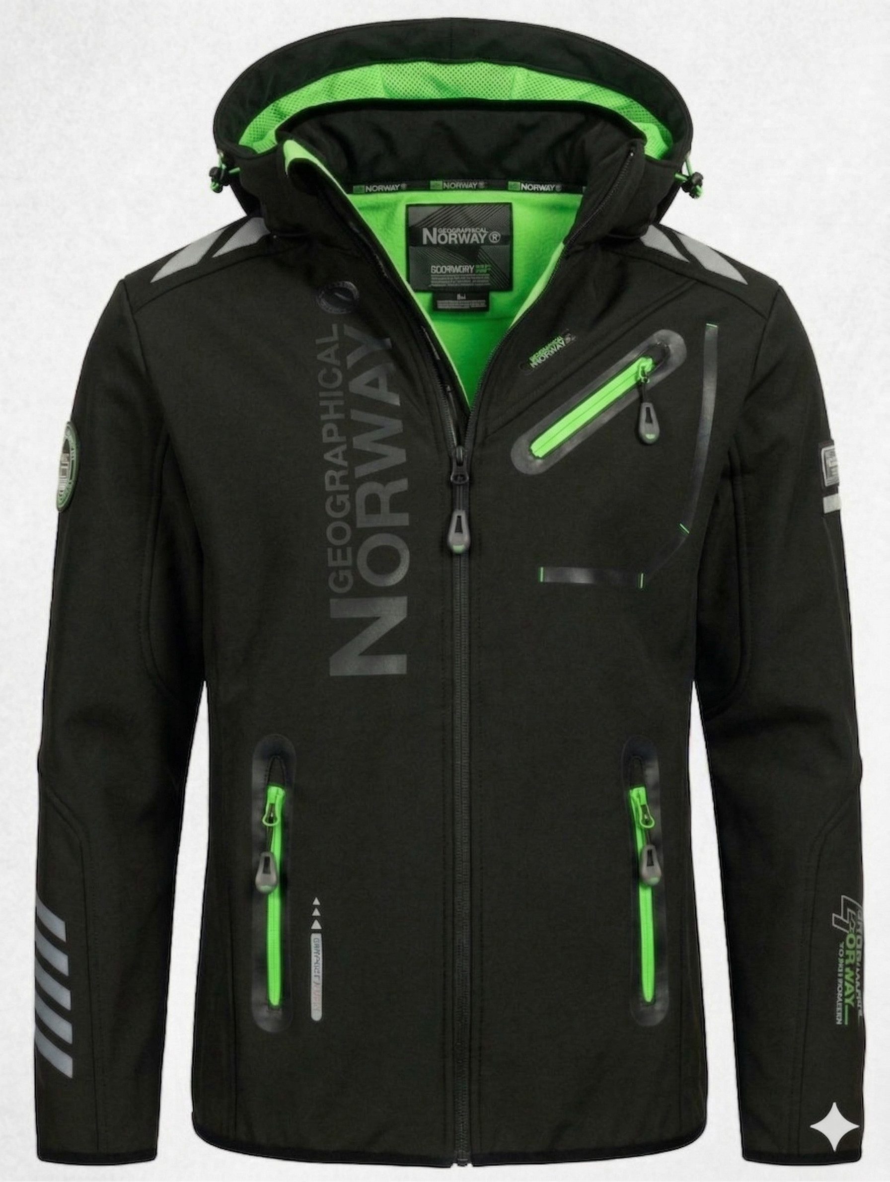 Geographical Norway Softshelljacke Herren Herbst Winter Jacke Softshell Outdoor Übergangsjacke (Packung, 1-St) Mit Kaputze 3XL Bis 7XL