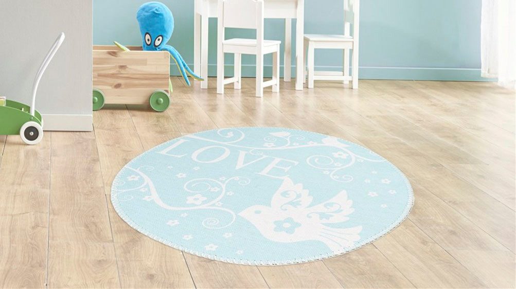 Arte Espina Kinderteppich Bambini 400, rund, Höhe: 5 mm, Fantasievoll bedruckter Kinderteppich, angenehme Haptik