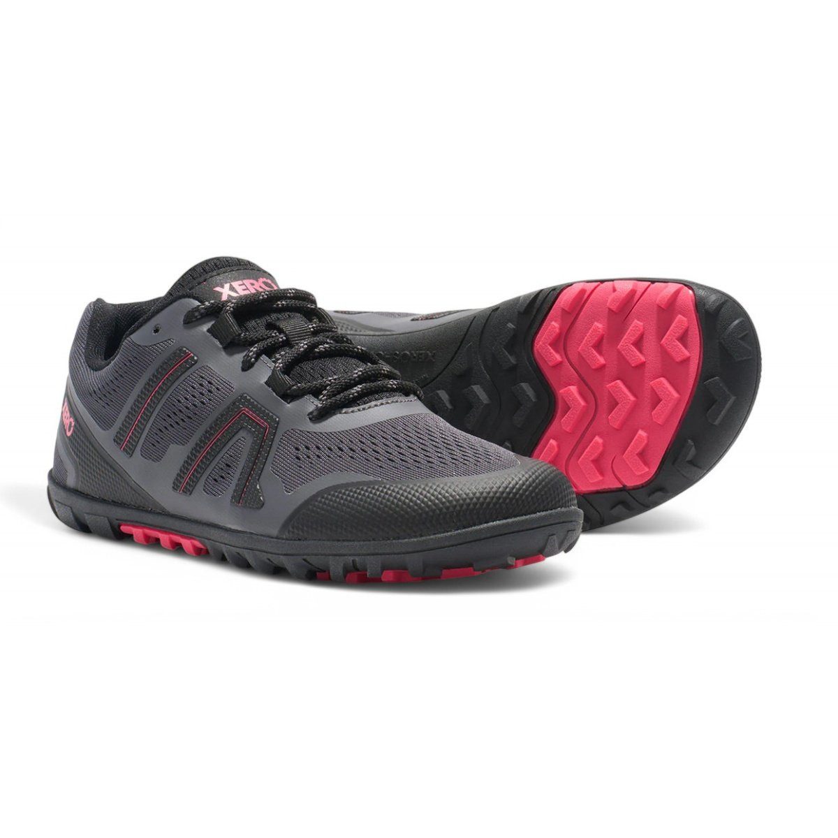 Minimal-Travelschuhe Mesa Trail II asphaltgrau/berry Damen Wanderschuh