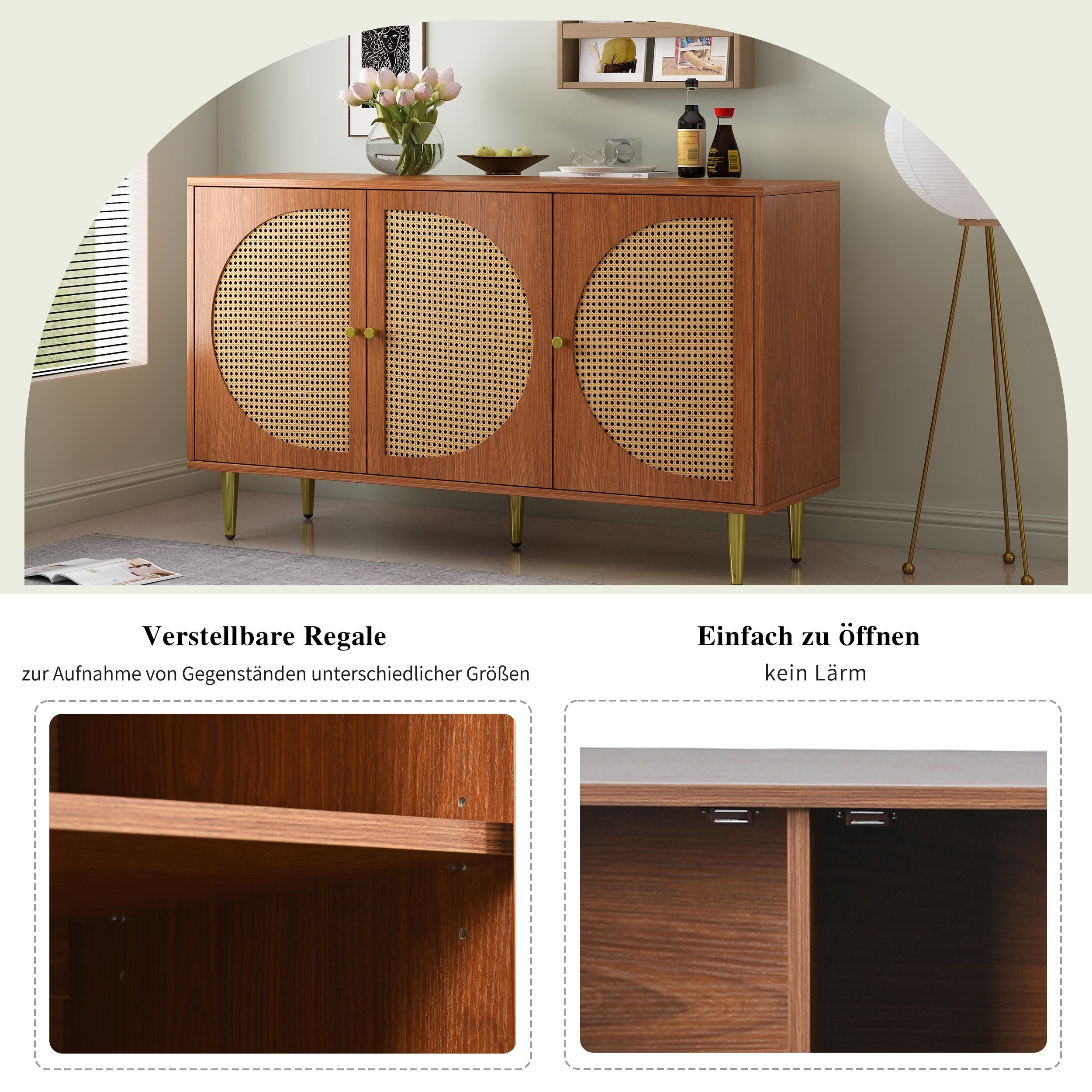 Merax Sideboard im Vintage-Stil mit 6 günstig online kaufen
