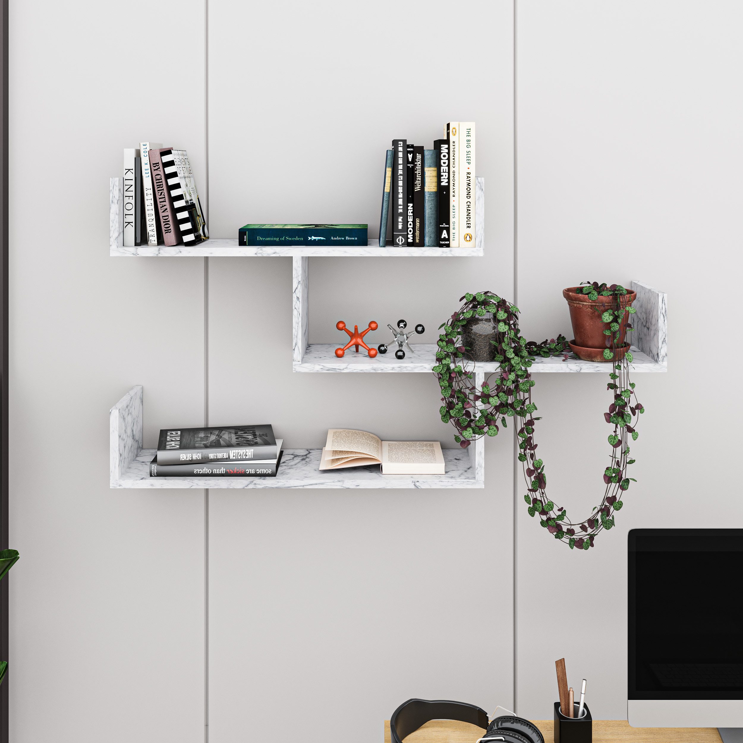 Decortie Bücherregal Tibet, Wandregal Modernes Bücherregal, günstig online kaufen