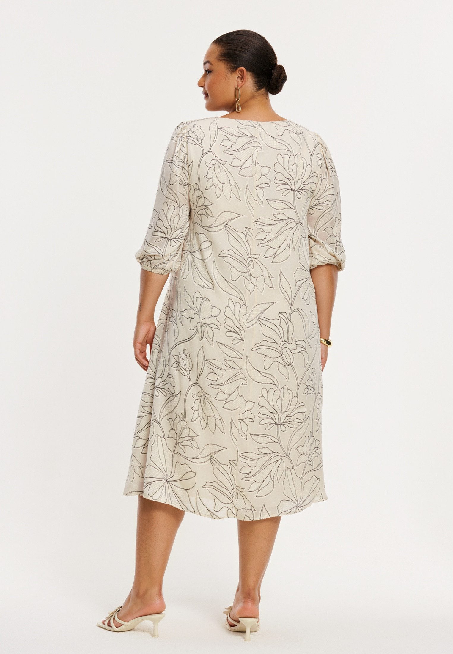 YOEK A-Linien-Kleid Damen Kleid mit Druck Bio-Baumwolle