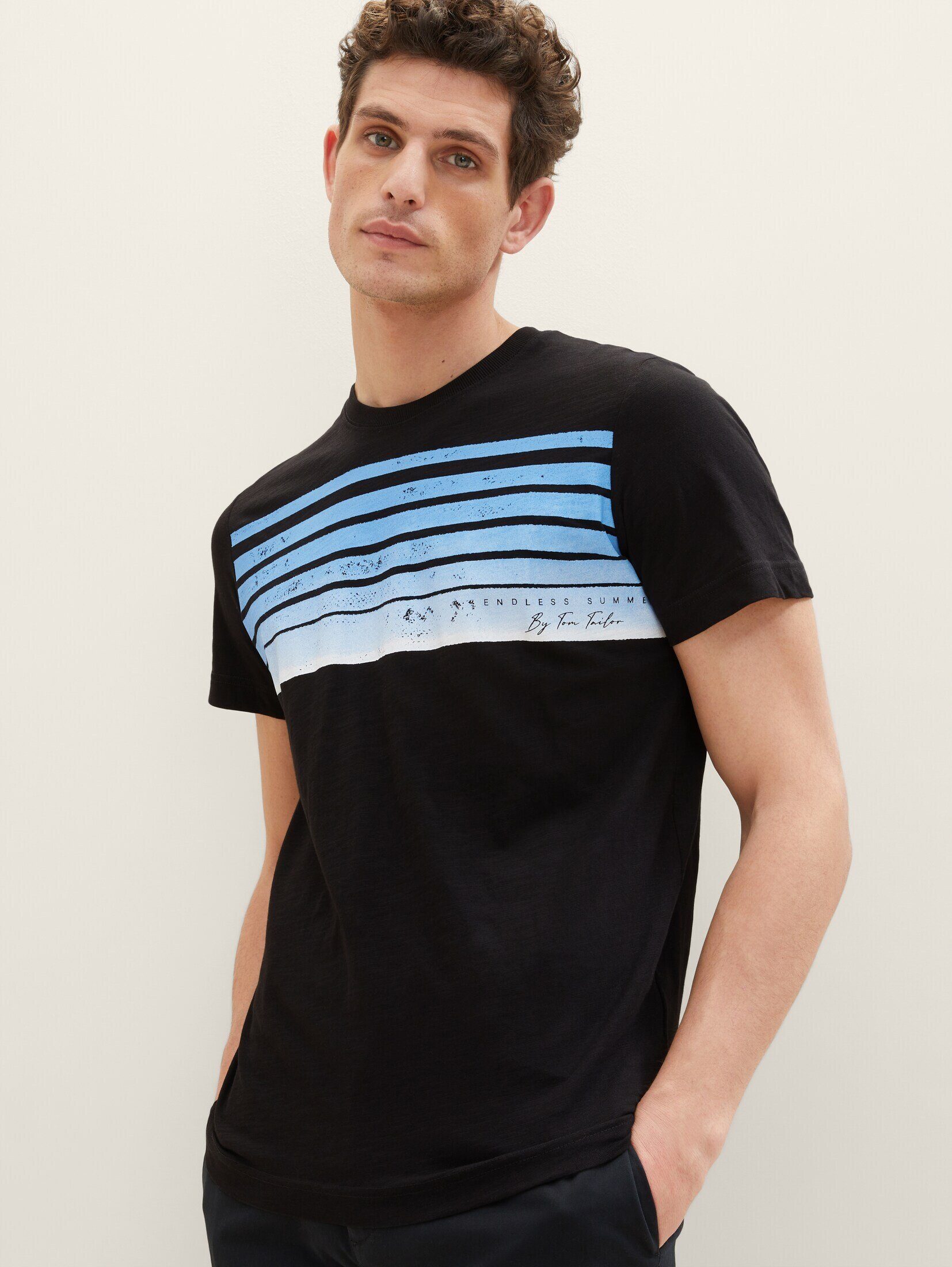 TOM TAILOR T-Shirt T-Shirt mit Black Print