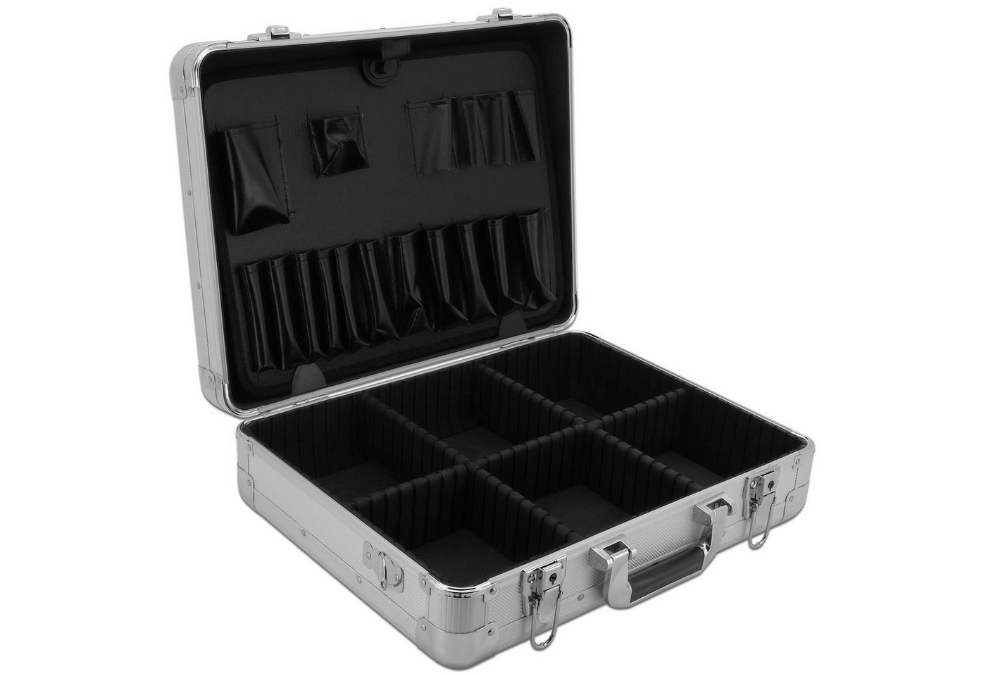 Thumbnail - ECI Tools Werkzeugkoffer Aluminium Koffer Silber mit Werkzeughalter (LxBxH) 430 x 330 x 140 mm