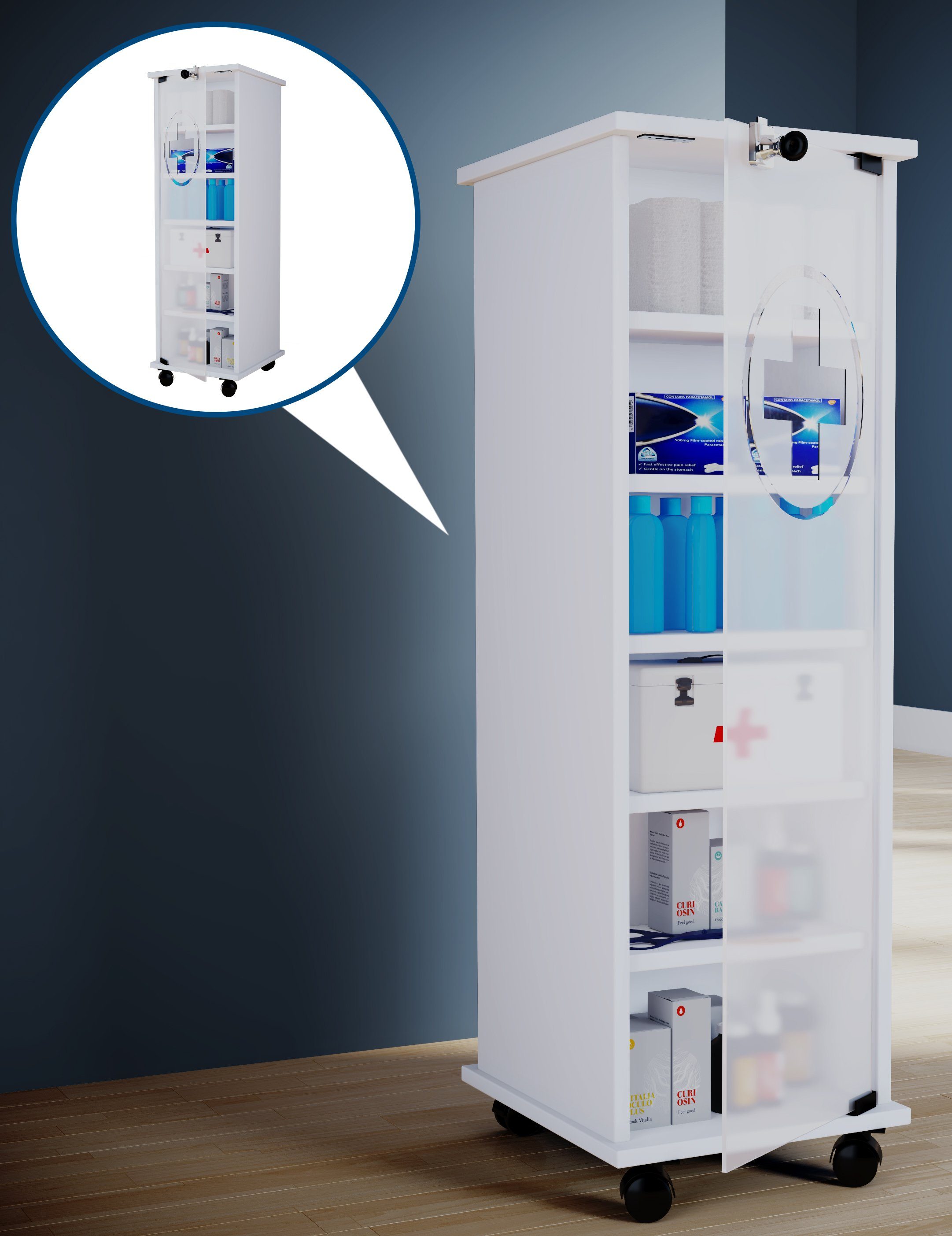 VCM Medizinschrank Medizinschrank Arzneischrank Nilusa abschließbar günstig online kaufen