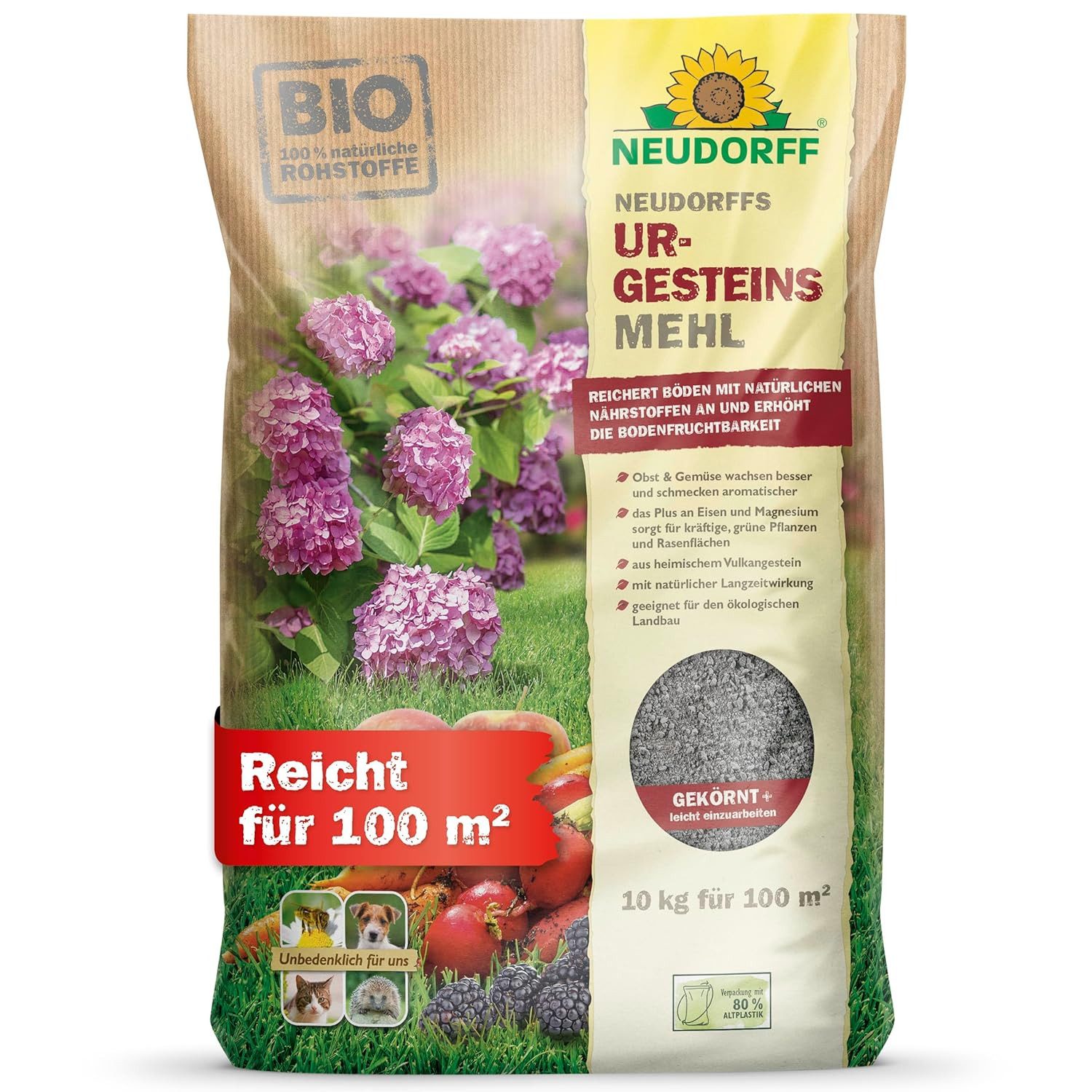 Neudorff Bodenverbesserer UrgesteinsMehl 10 kg, erhöht Bodenfruchtbarkeit b günstig online kaufen