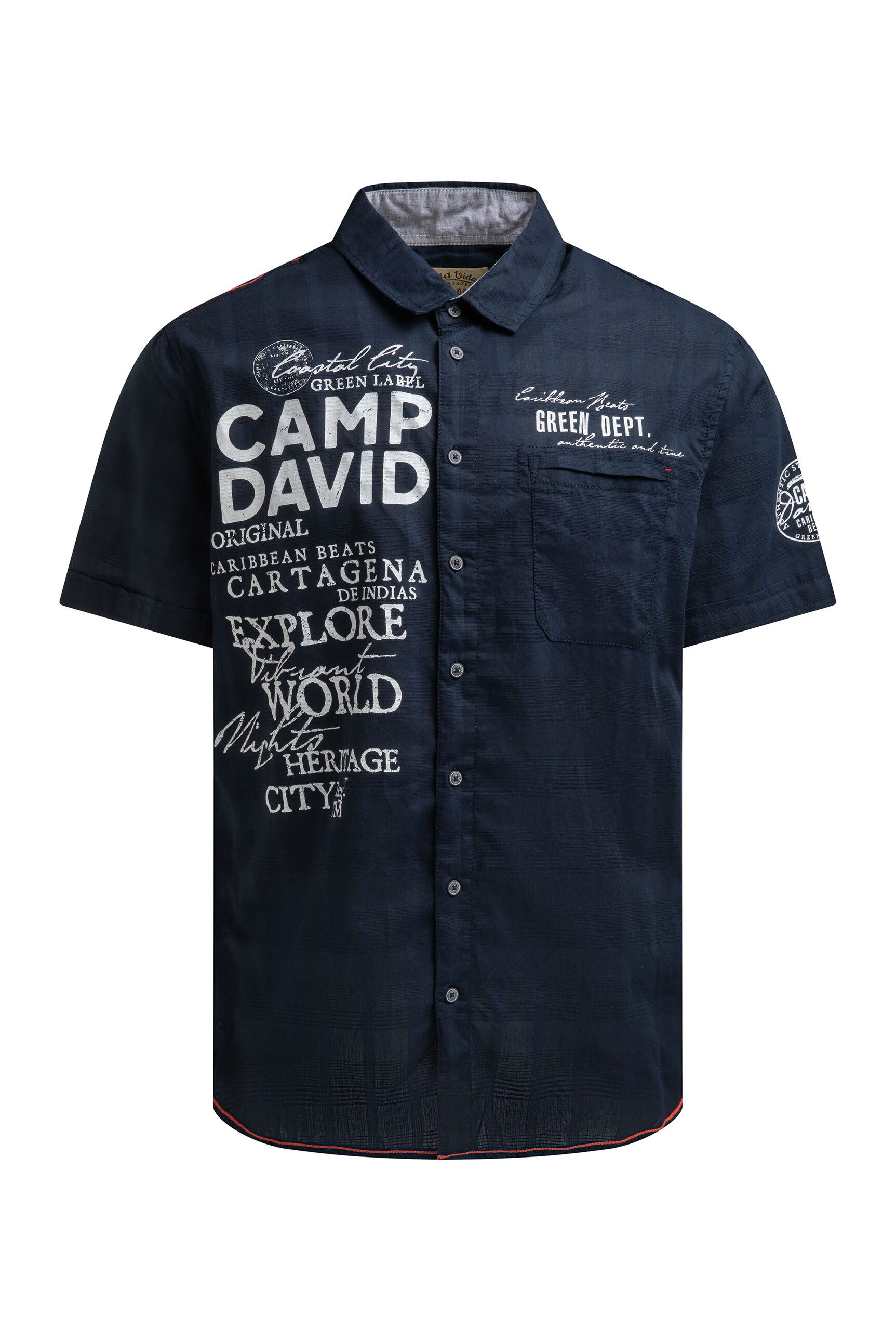CAMP DAVID Kurzarmhemd mit Brusttasche