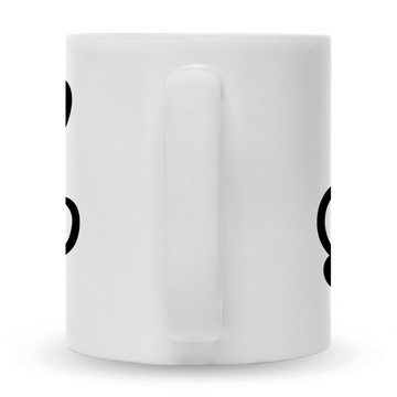 GRAVURZEILE Tasse mit Motiv Hände, Keramik, Peace - Farbe: Weiß