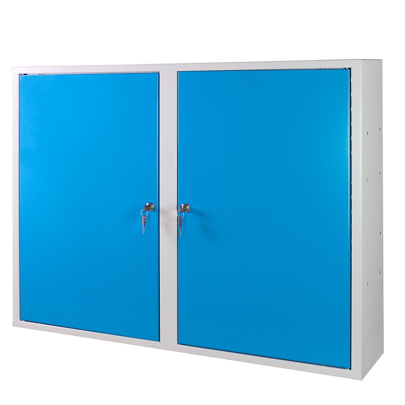 75x100x20cm, mit HxBxT 2 Lichtblau + 3 Werkzeugwandschrank Türen PROREGAL® Grau Werkzeugschrank Fachboden,
