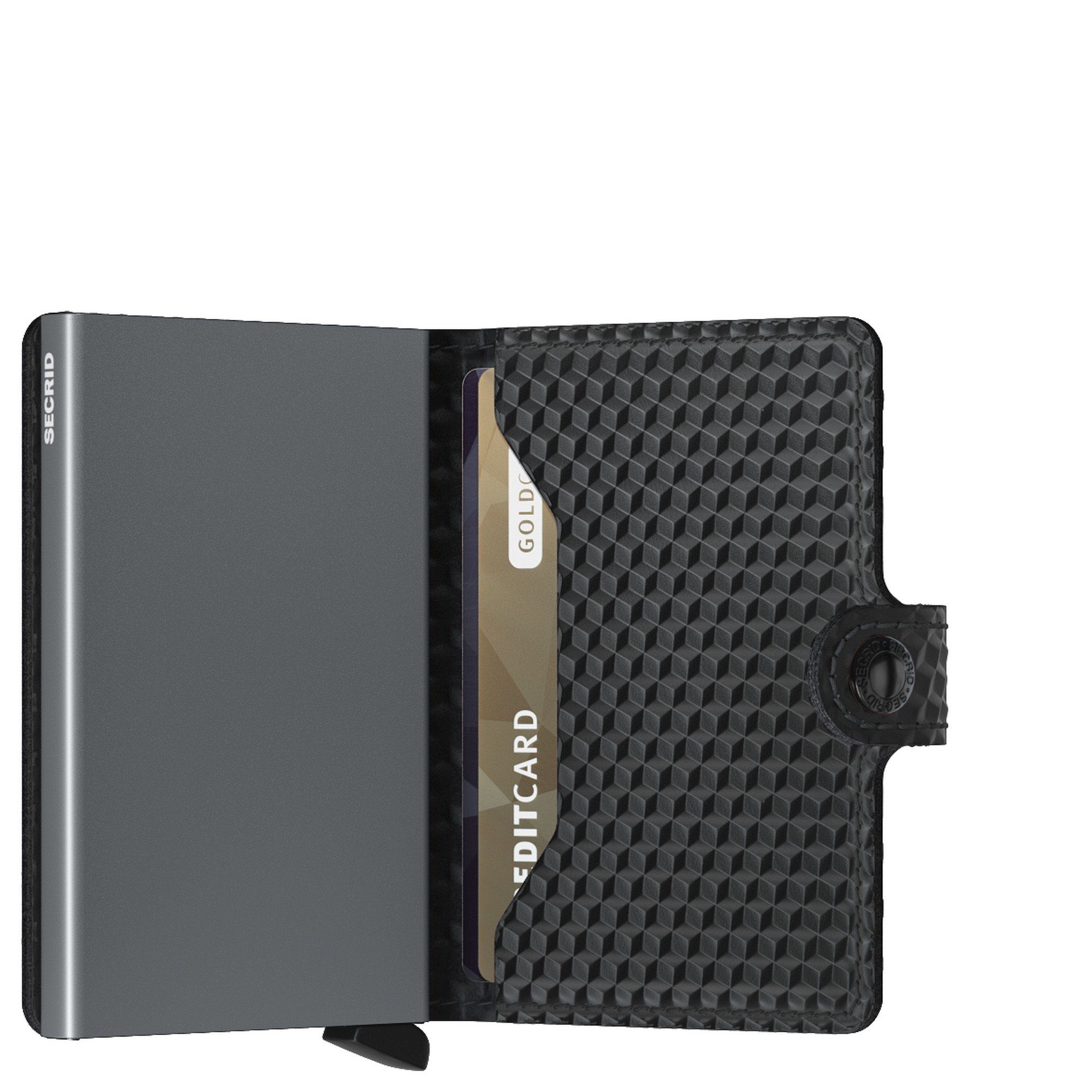 6.5 Cubic RFID - Geldbörse Miniwallet SECRID (1-tlg) cm black-titanium Geldbörse