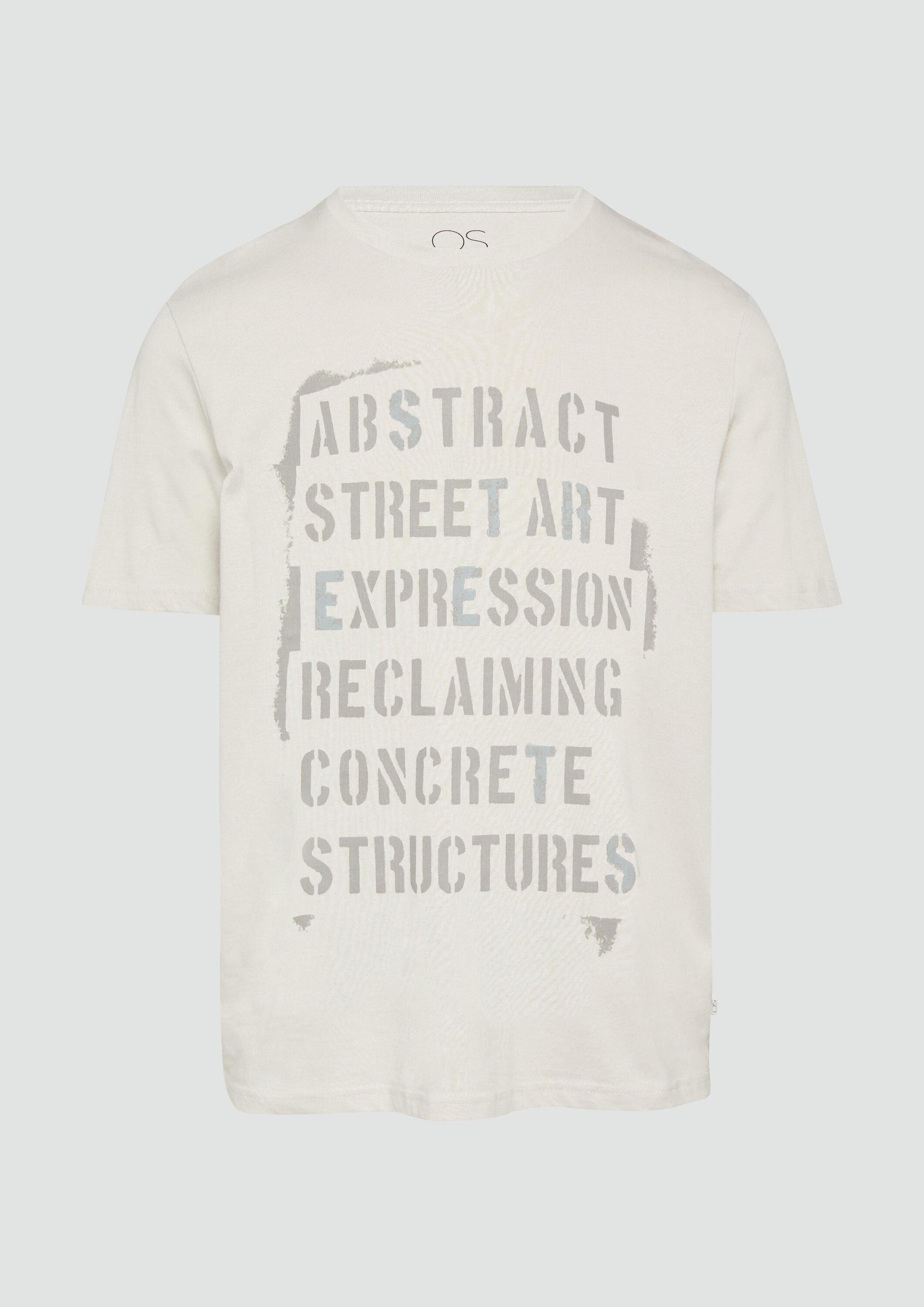 QS Kurzarmshirt T-Shirt T- Shirt mit Frontprint