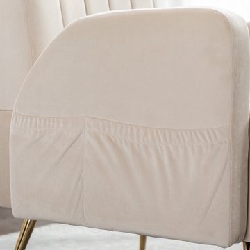 Fine Life Pro Armlehnstuhl, Accent Chair, Freizeit Einzelstuhl mit goldenen Füßen