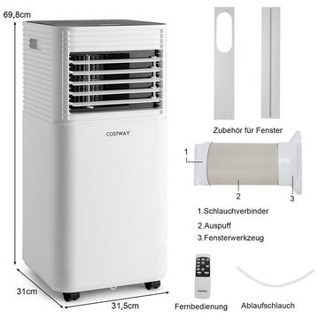 COSTWAY 3-in-1-Klimagerät, 7000BTU/2,1kW, 39m³, Fernbedienung, 16℃-32℃