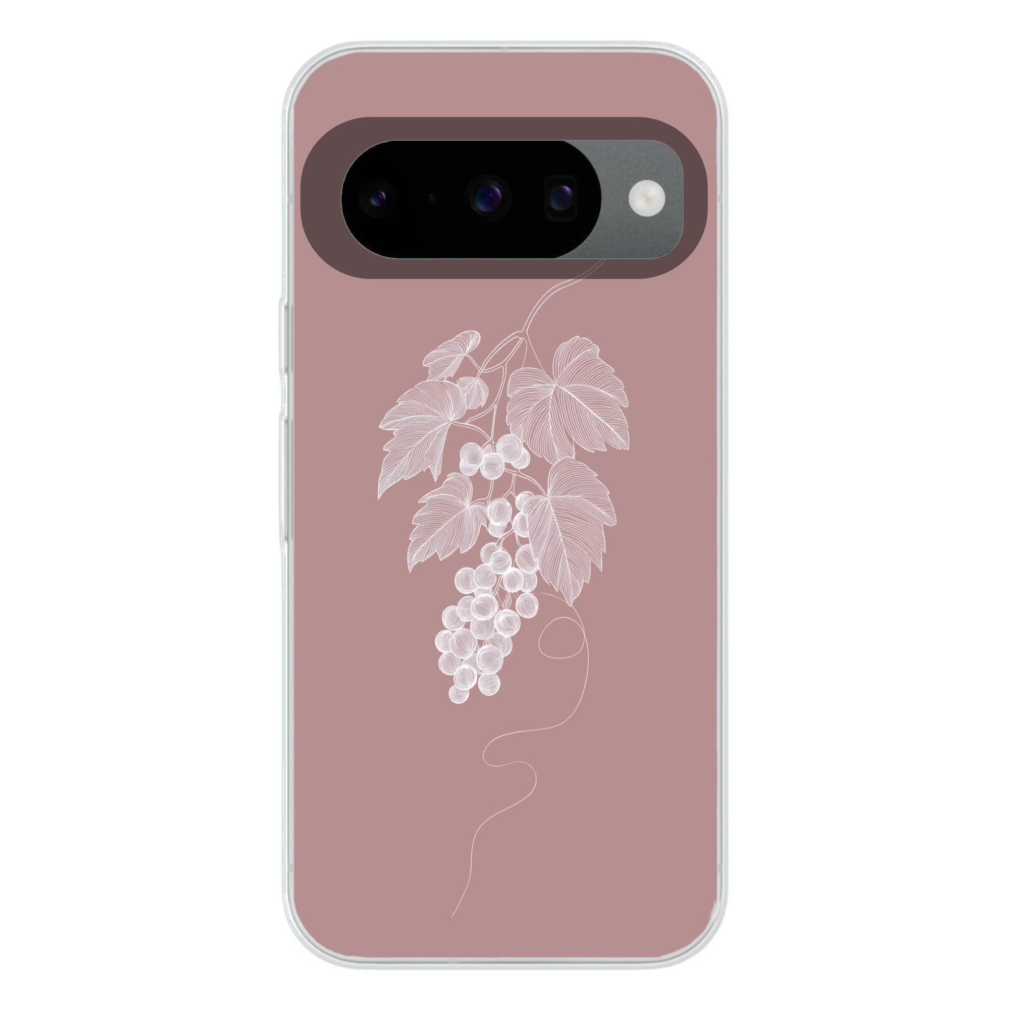MuchoWow Handyhülle für Google Pixel 10 Pro Gebinde - Weintrauben - Illustration - Blätter, Handy Case, Silikon, Bumper Case Dünn