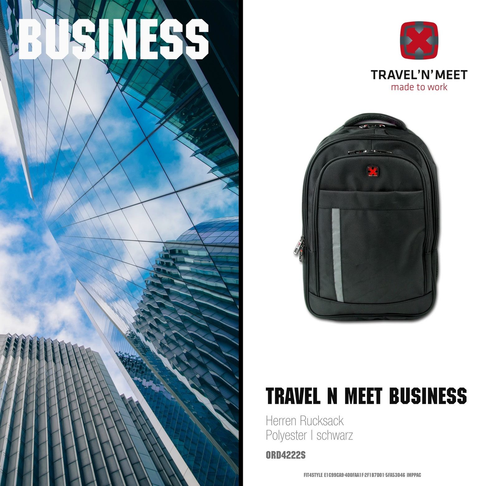 Travel N Meet Reisetasche Travel N Meet Laptoprucksack, Rucksack (Freizeitrucksack), Herren Freizeitrucksack Polyester, schwarz ca. 54cm hoch – Bild 5 von 5