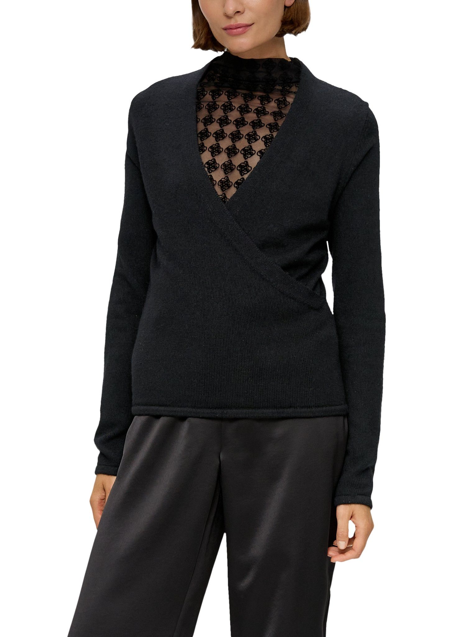 s.Oliver BLACK LABEL Strickpullover in Wickel-Optik