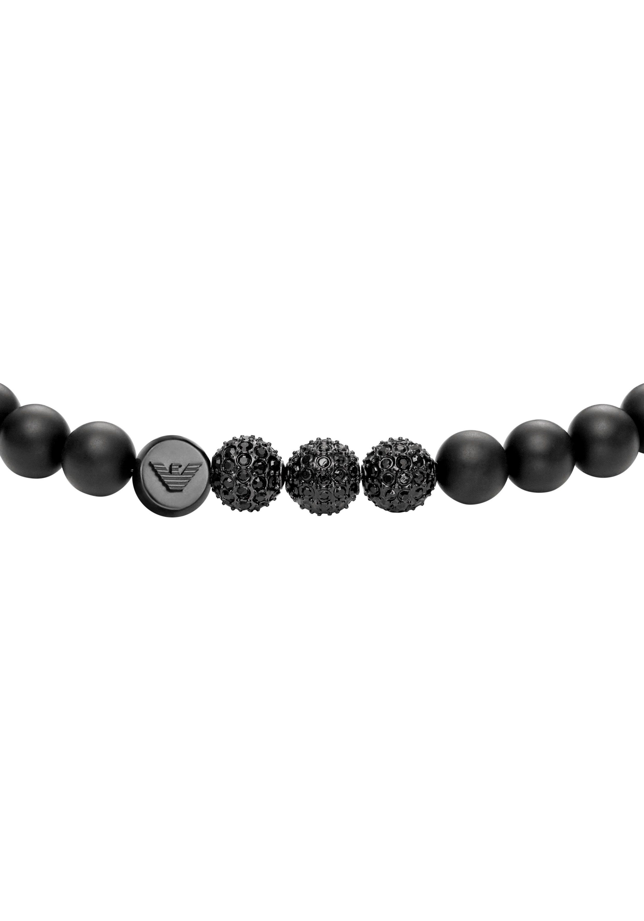 Onyx AND Emporio PAVE, TREND, BEADS ICONIC EGS3030001, mit Armband Gagat Armani und