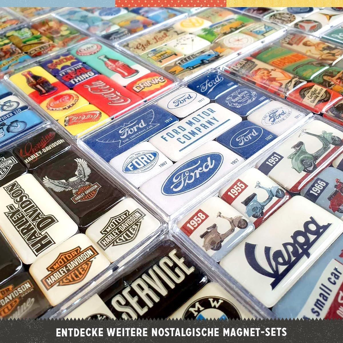 Nostalgic-Art Magnet 9tlg. Magnetset - Harley-Davidson - Genuine Motorcycles Milwaukee – Bild 5 von 5