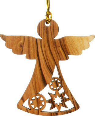 SIKORA Christbaumschmuck OH-SET5 Baumschmuck Olivenholz Anhänger aus Bethlehem ENGEL TROMPETE STERN 3er Set