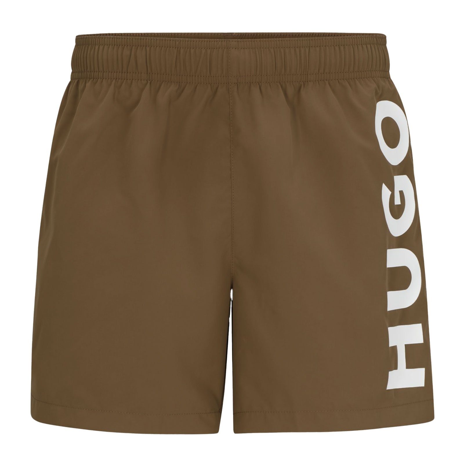 HUGO Badeshorts ABAS mit großem Markenschriftzug auf dem linken Bein 242 open brown