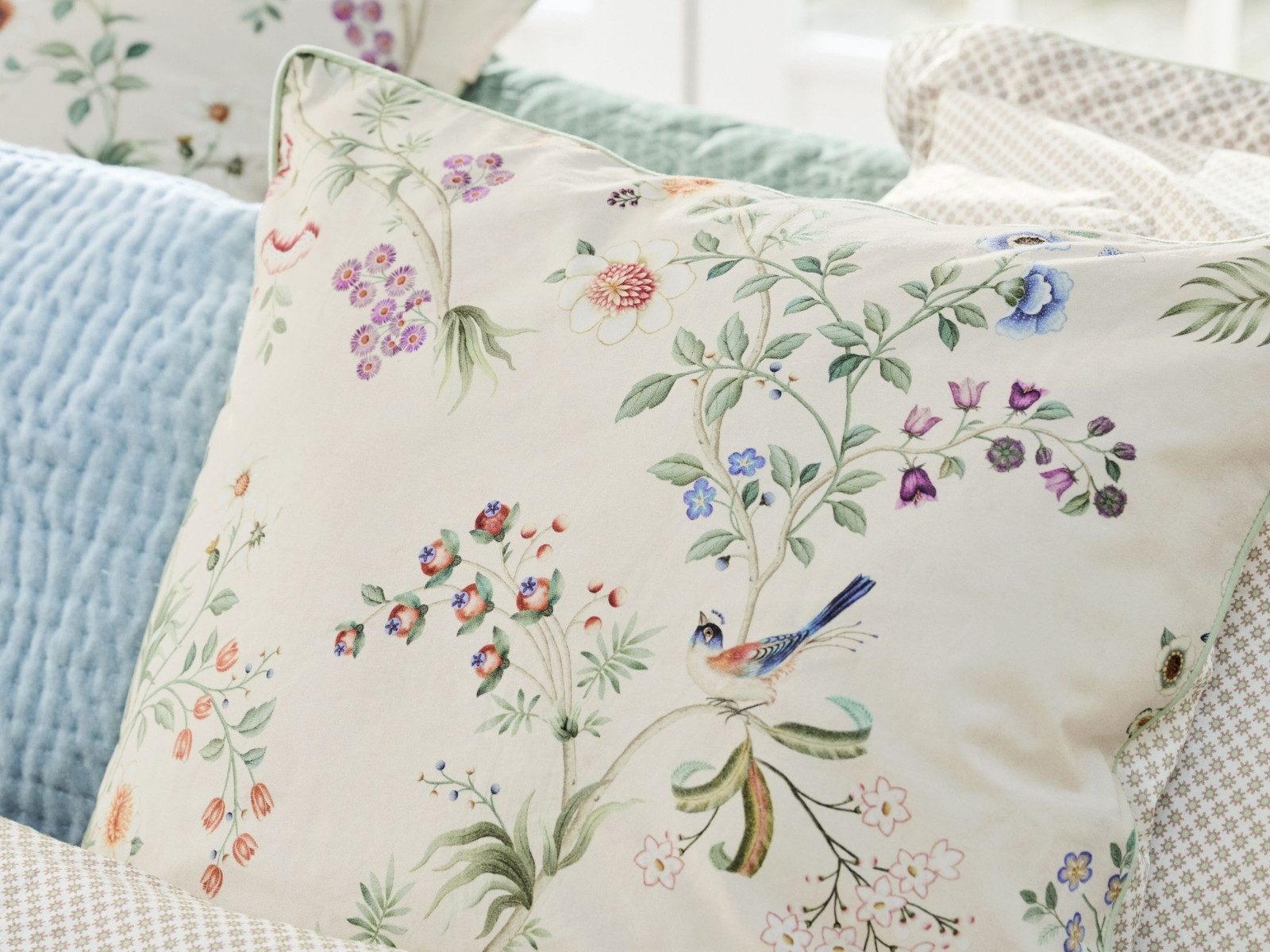 PiP Studio Dekokissen Lotus Lullaby Kissen quadratisch off-white 45x45cm (1Stück)