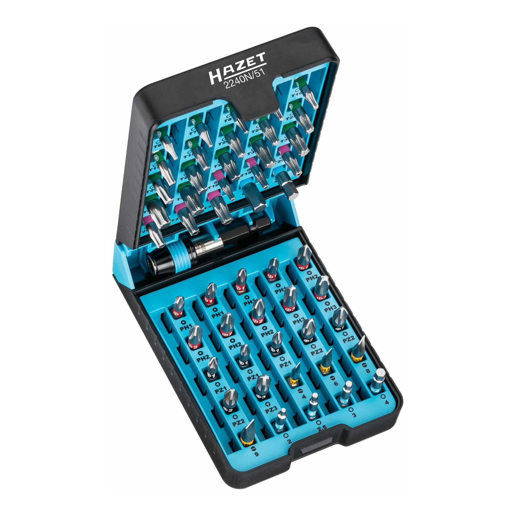 HAZET Bit-Set HAZET BitE-Box - Bit-Satz 2240N/51 Pozidriv Profil PZ, Sechskant hohl