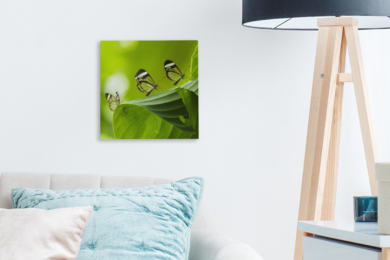 OneMillionCanvasses® Rica, Schmetterling für Costa Schlafzimmer (1 Transparenter Blatt einem Leinwand auf Bilder Wohnzimmer Leinwandbild St), in