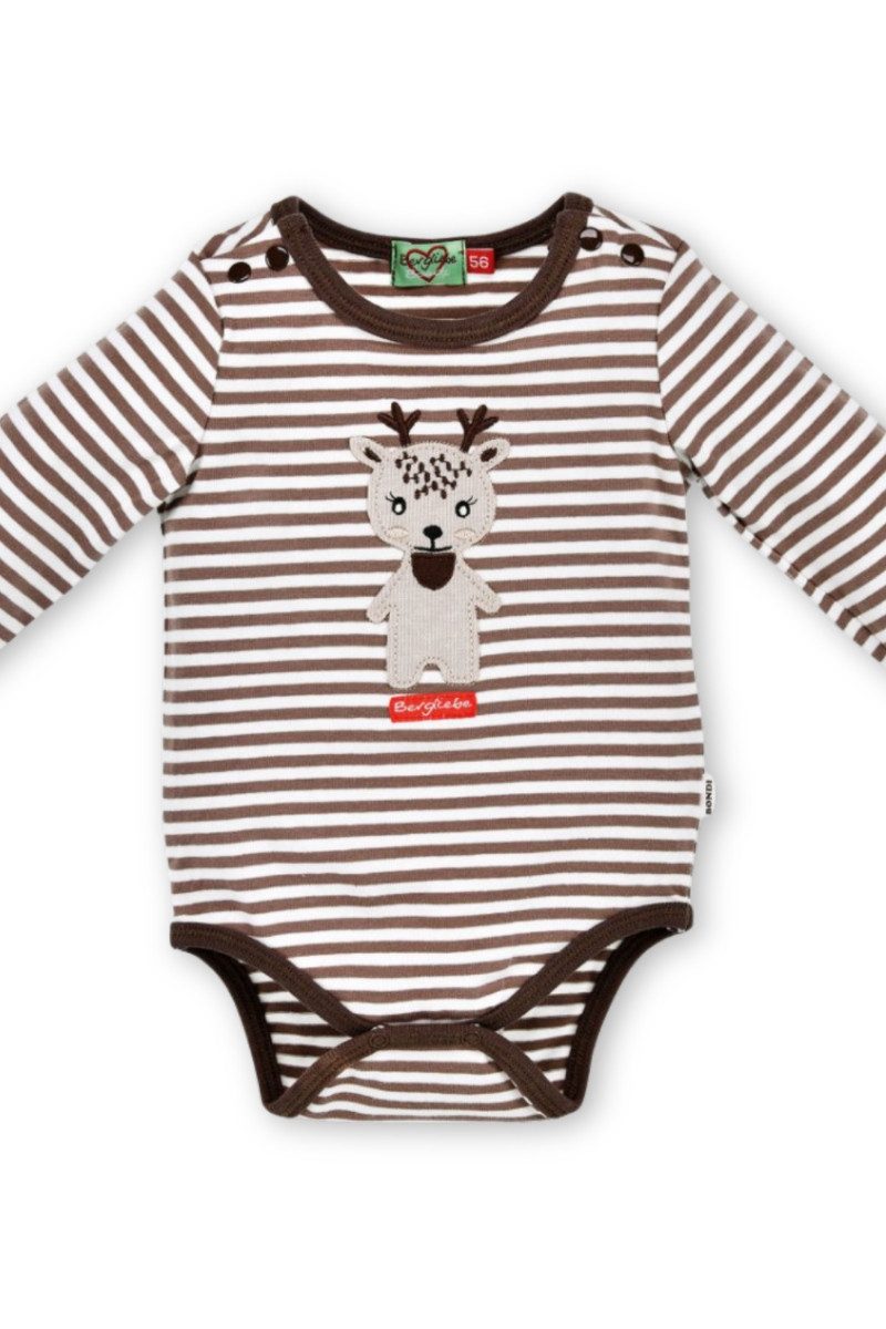BONDI Trachtenkleid Baby Body - BERGLIEBE - braun/weiß geringelt