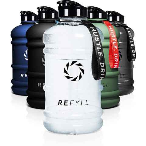 REFYLL Trinkflasche Trinkflasche Sport 2L "Beast" I Wasserflasche 100% auslaufsicher, Leichte Wasserflasche 2 Liter für Gym I Water Jug 2200ml
