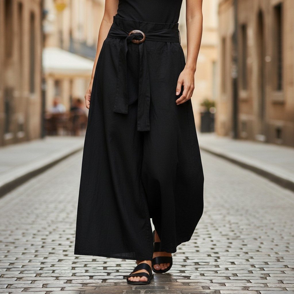 Guru-Shop Relaxhose Luftige Sommerhose mit Kokosschnalle, Boho.. alternative Bekleidung