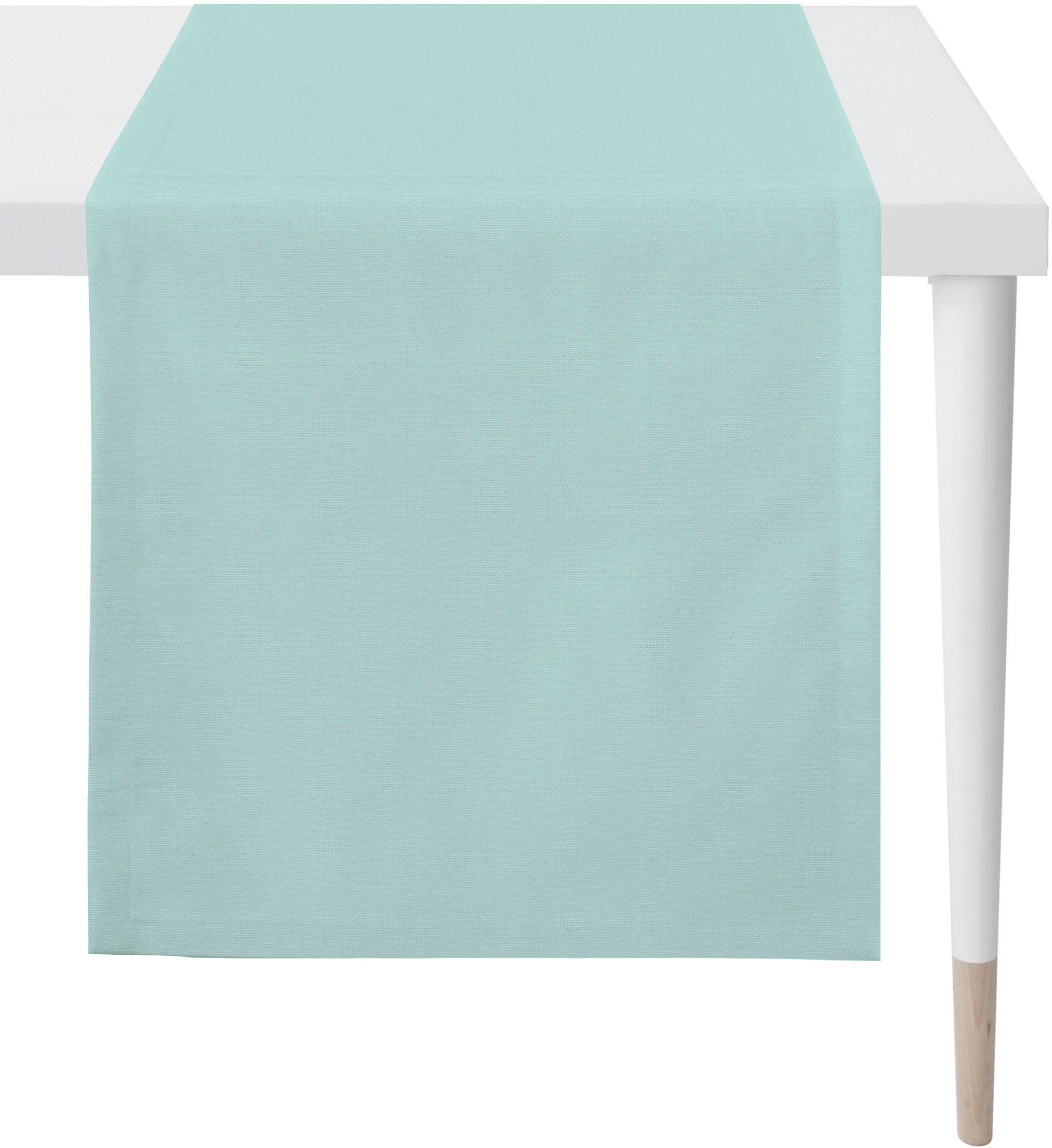 APELT Tischläufer 3900 Uni / OUTDOOR, Sommerdeko, Sommer (1-tlg), mit Fleckschutz hellblau