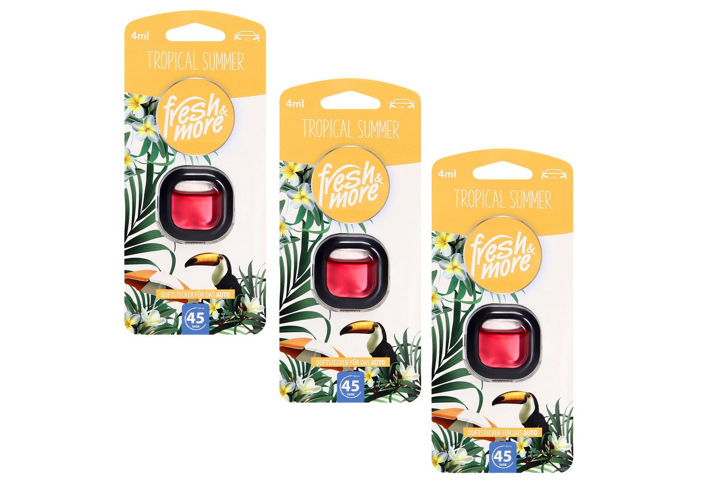 fresh & more Raumduft Auto-Lufterfrischer (4ml 3er Pack), 3-St)