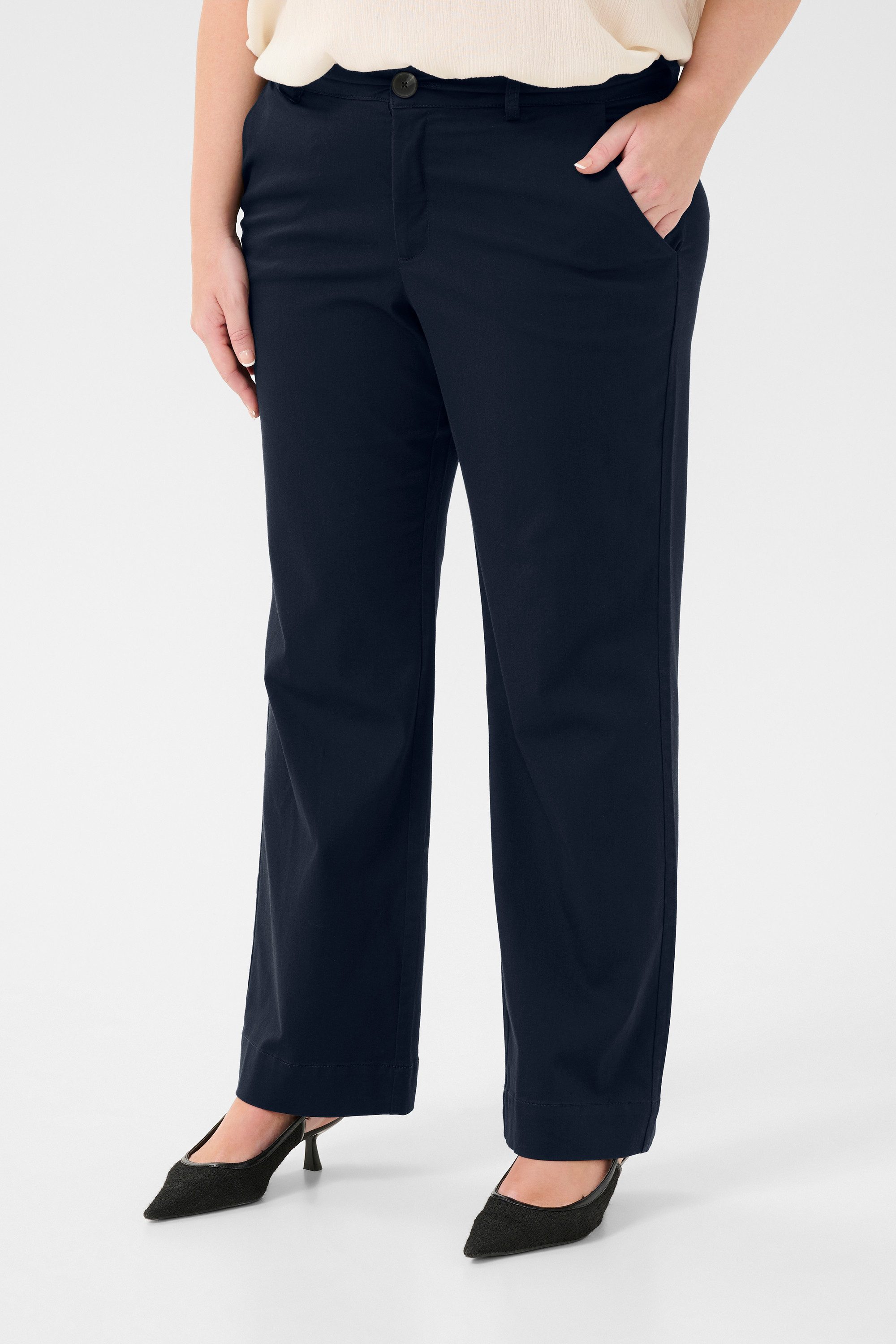 KAFFE Curve Stoffhose Casual Hose KCleana Große Größen
