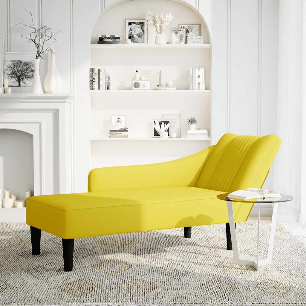 vidaXL Chaiselongue Chaiselongue mit Rechter Armlehne Gelb Samt, 1 Teile