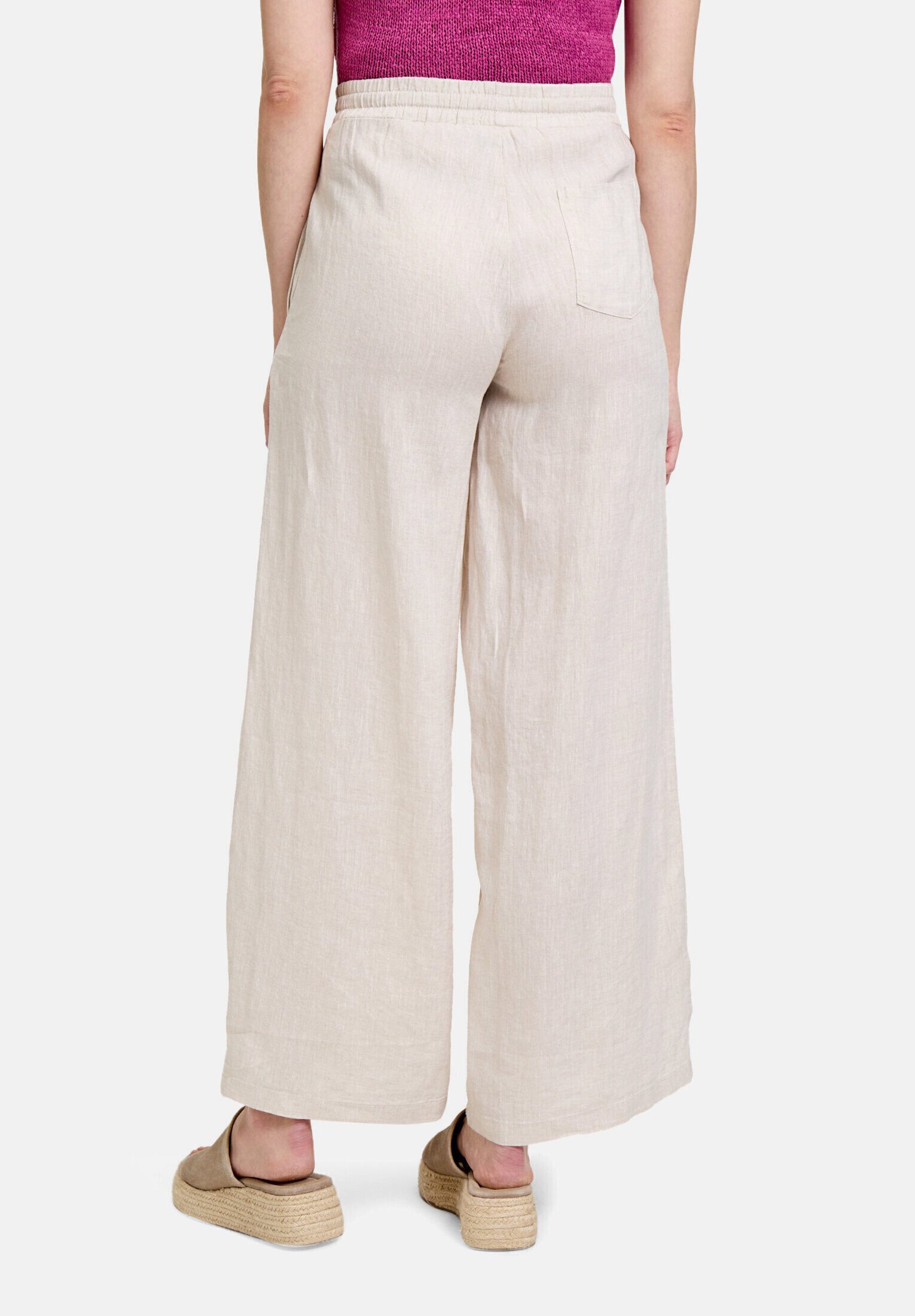 Cartoon Leinenhose Damen mit Taschen Material