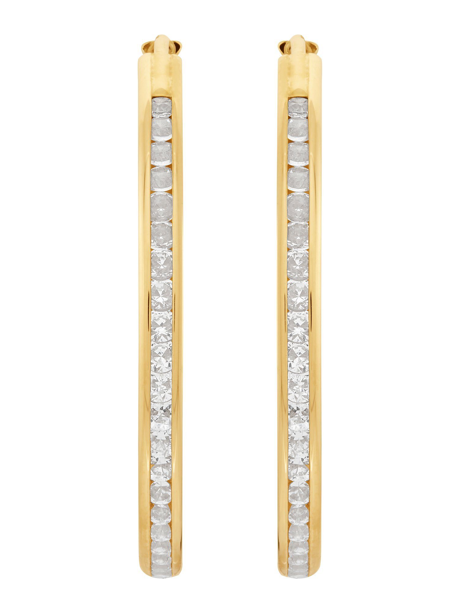 FAVS Paar Creolen FAVS Damen-Creolen 375er Gelbgold 90 Zirkonia (Paar) günstig online kaufen