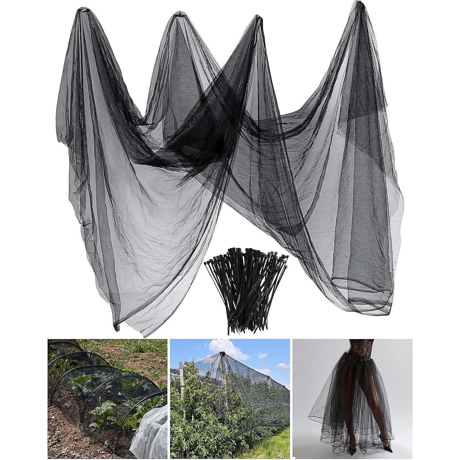 LuxusKollektion Schutznetz Mückennetz Fliegengitter Insektenschutz Balkon 9.84 x 98.43 ft Schwarz, BxL: 3x30 m