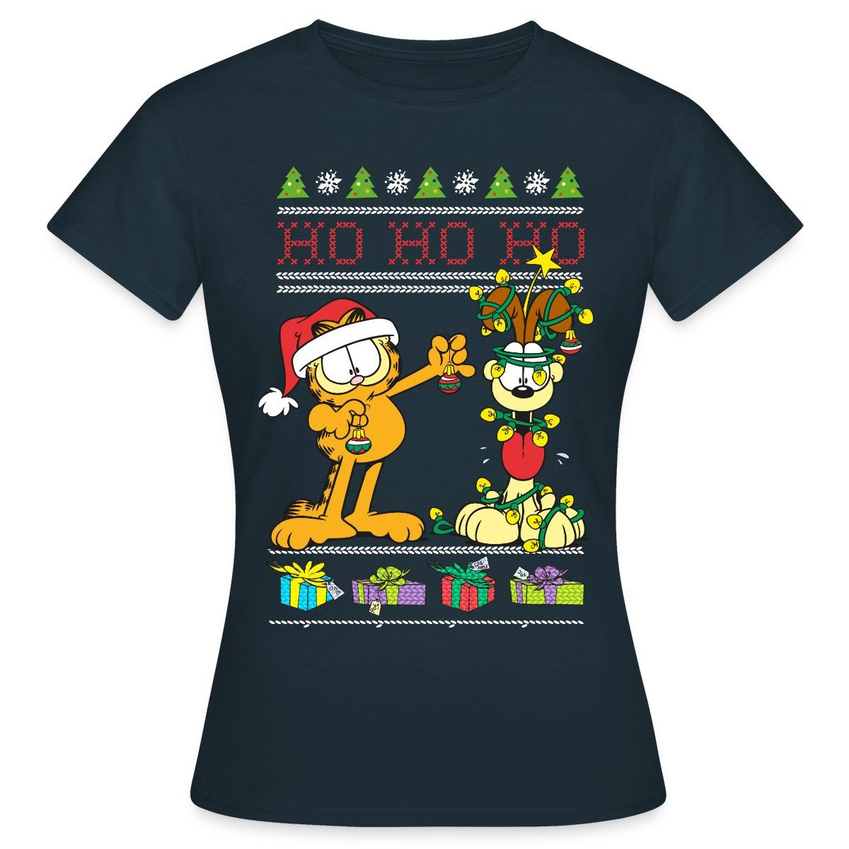 Spreadshirt T-Shirt Garfield Und Odie Hohoho günstig online kaufen