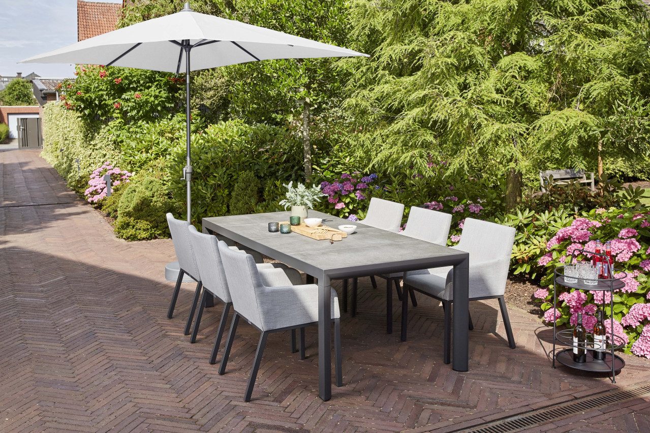 Siena Garden Marktschirm Siena Garden Sonnenschirm Avio grau 300 x 200 cm