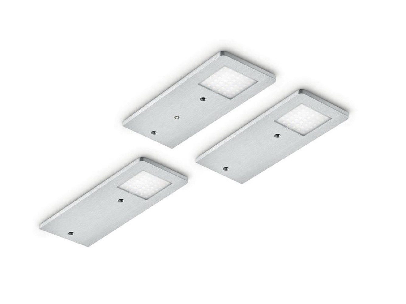Naber LED Unterbauleuchte Unterbauleuchte Menta LED 7061263 3er-Set edelstahlfarbig